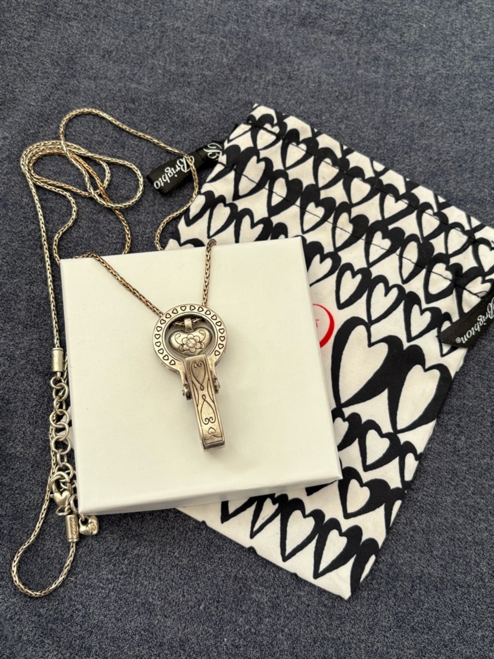 Brighton Badge Holder Lanyard with heart charm